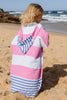 Toddler Poncho Towel - Pink and Denim Blue