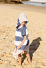 Toddler Poncho Towel - Navy and Beige