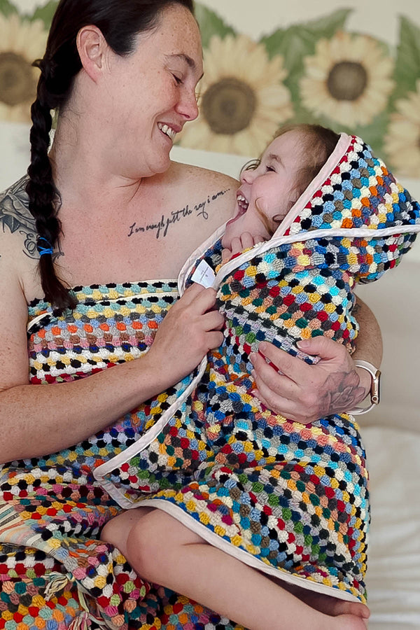 Mummy & Me Bath Set - Candy Pompom Towels - Miss April Towels