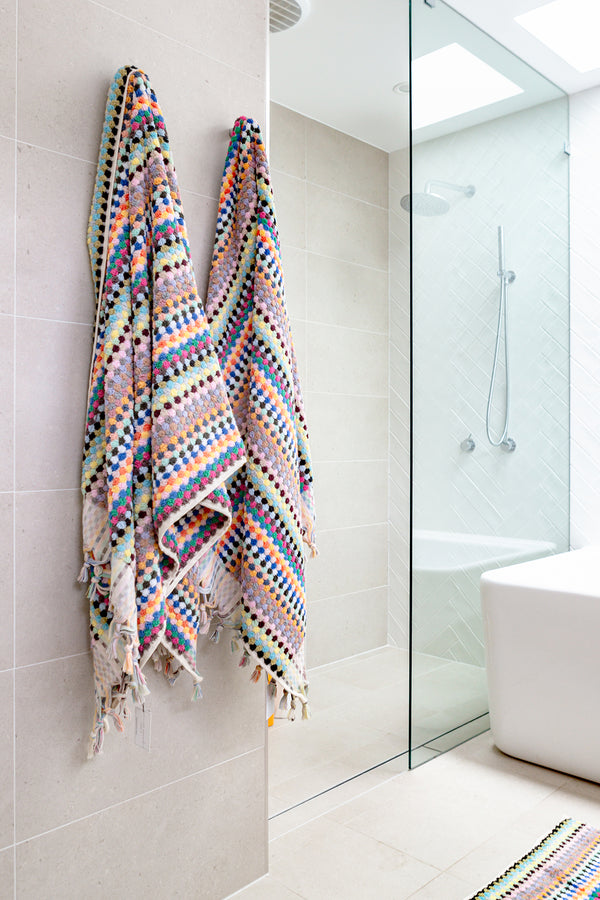 Pompom Turkish Cotton Bath Sheet - Candy - Miss April Towels