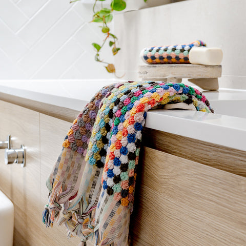 Pompom Turkish Cotton Hand Towel - Candy - Miss April Towels