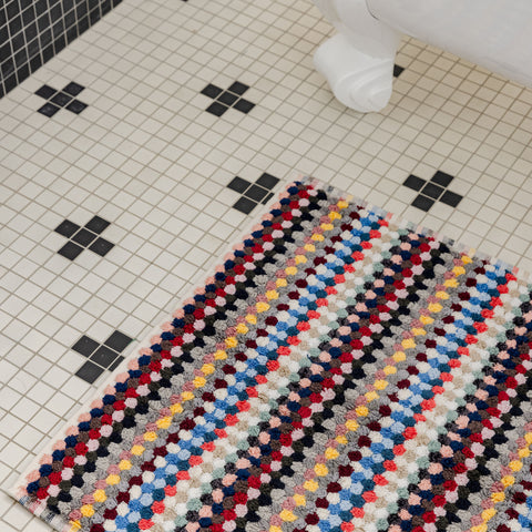 Pompom Turkish Cotton Bath Mat - Multicoloured - Miss April Towels