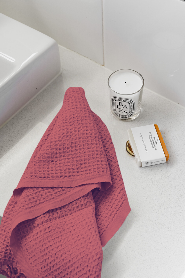 Waffle Turkish Hand Towel - Red - Miss April Towels