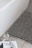 Black and white Turkish cotton bathroom towel set with pompoms