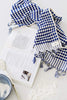 Blue Hand Towel in deep navy and white
