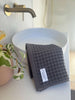 Charcoal waffle weave Turkish cotton bathroom towel set