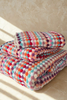 colourful confetti bathroom towel set with tassels
