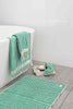 Green stripe hand towel made of textured Turkish cotton