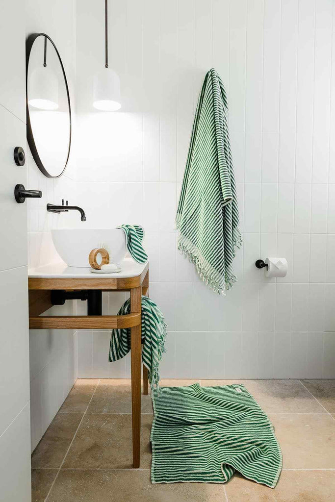 Green Stripes Bath Towel