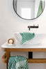 Green Stripes Bathroom set with bath mat