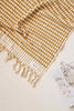 mustard yellow Turkish cotton bathroom towel set with pompom details