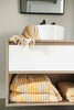 Mustard yellow Turkish cotton bathroom towel set with pompom details