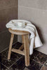 beige natural bathroom set with turkish cotton towels and bath mat