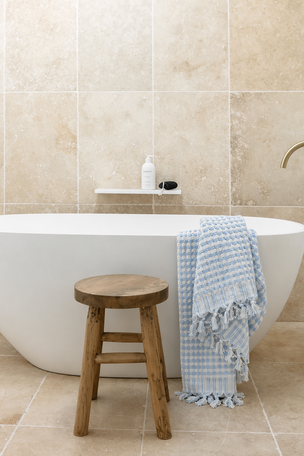 pale blue bath towel made of soft premium turkish cotton