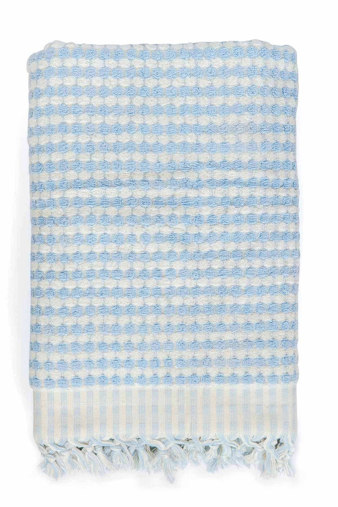 Pale blue Turkish cotton bath towel soft and absorbent