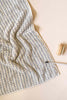 Soft pale grey Turkish cotton bathroom towel set with pompoms