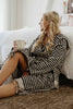Black and white pompom bath robe made of Turkish cotton with an oversized fit