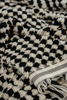 Black and white Turkish cotton pompom bath robe with belt and tassels