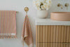 Sorbet Bathroom Set pastel Turkish cotton towels with pompoms