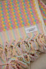 Sorbet pompom Turkish cotton hand towel in pastel pink, yellow, and blue