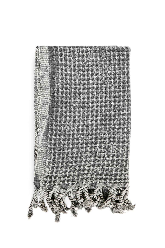 Waffle Turkish Hand Towel - Black - Miss April Towels