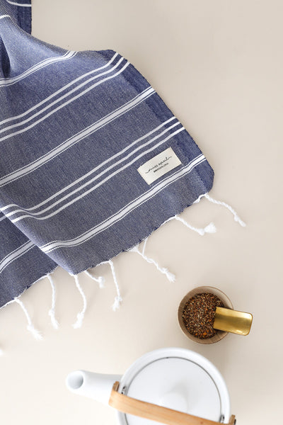 Classic Turkish Cotton Hand Towel - Navy– Miss April Towels