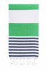 Flamenco Turkish Towel - Apple Green and Navy - Miss April Towels