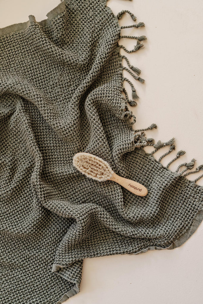 Waffle Turkish Hand Towel - Khaki Green - Miss April Towels