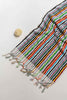 Multicolour vivid lines Turkish cotton bathroom towel with tassels
