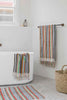 Multicolour vivid lines Turkish cotton bathroom set with bath sheets, mat, and towel