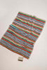Multicolour vivid lines striped Turkish cotton bathroom towel with soap bar