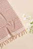 luxury pink Turkish cotton bathroom towel with pompoms