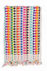 Colourful pompoms and tassels Turkish cotton bath sheet towel