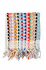 Colorful pompom Turkish cotton hand towel with tassels