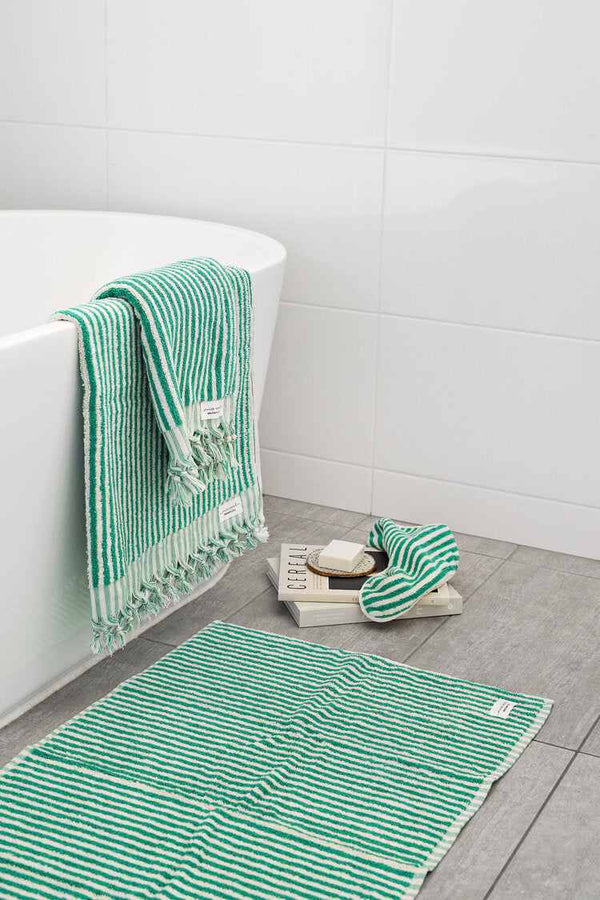Green Stripes Bathroom Set