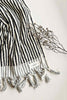 Black and white striped Turkish cotton bath sheet Albatross with tassels